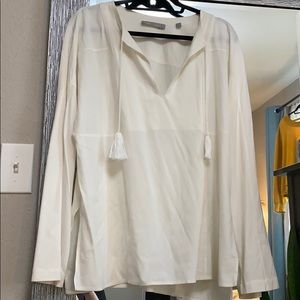 Vince boho ivory blouse with tassels